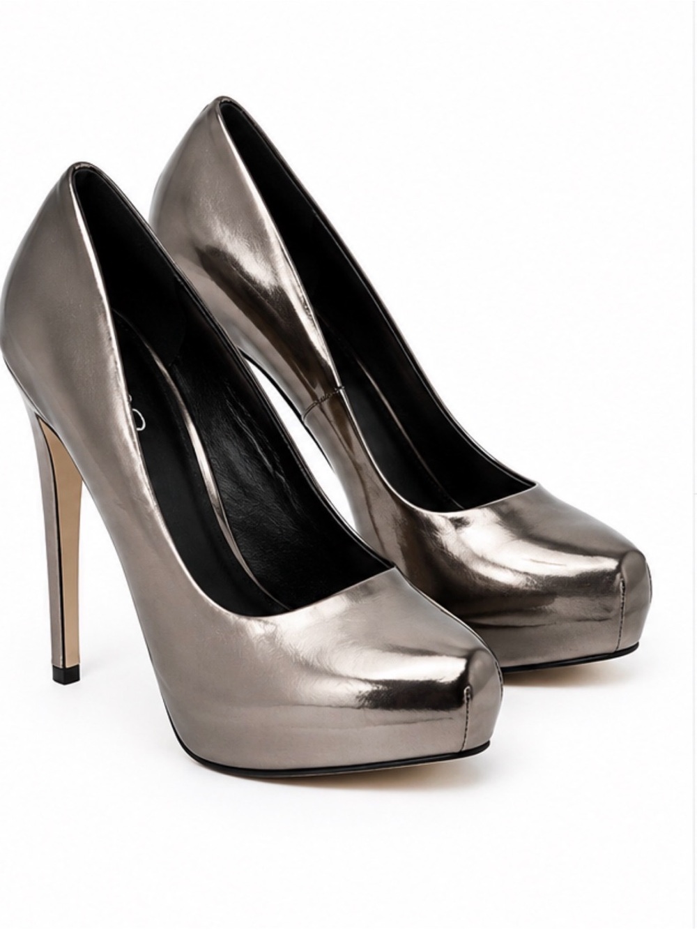 ALDO Metallic Pewter Platform Stilletto Pumps